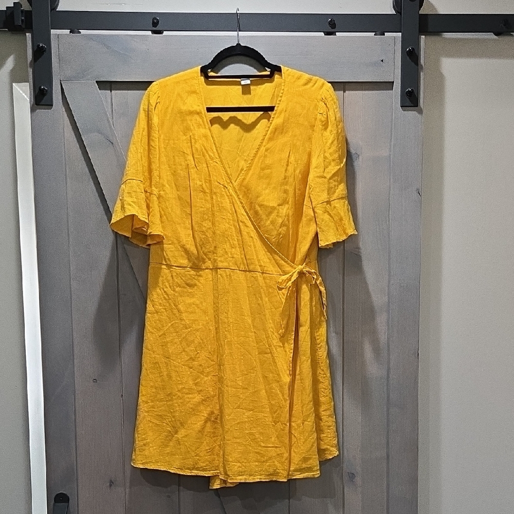 Old Navy Mustard Wrap Dress